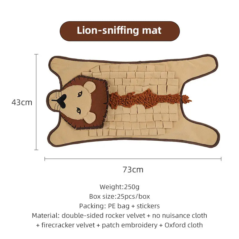New Lion Crocodile Dog Sniff Pad Creative Choke Prevention Training Pet Slow Food Pad Game Blanket With Ring Paper eprolo