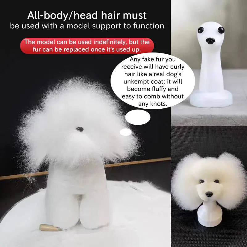 Professional Dog Grooming Training Head | Beginner Pet Styling & Fur Practice Model eprolo
