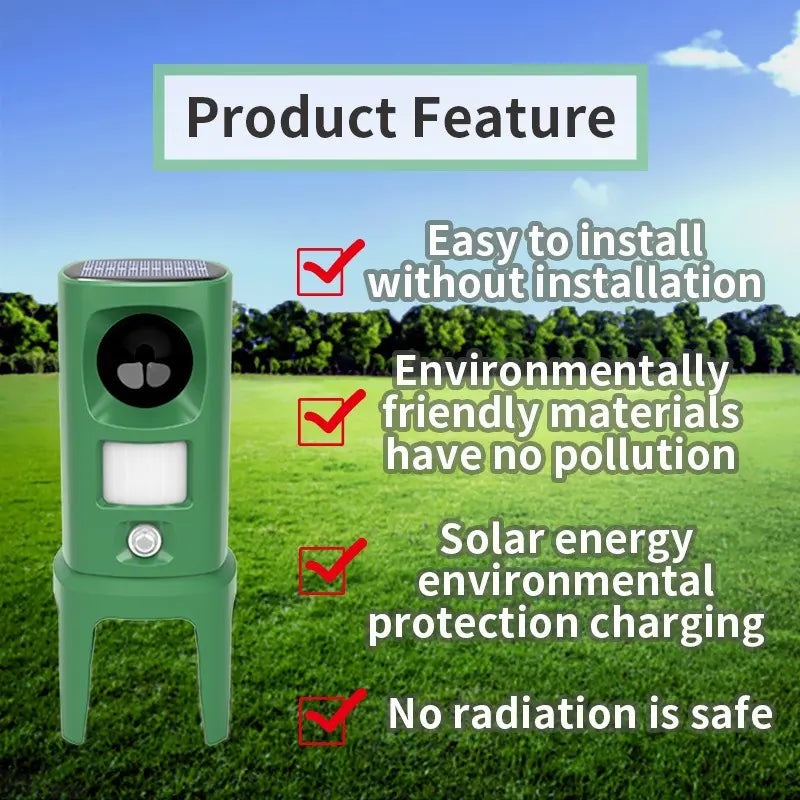 Solar mouse repeller, outdoor multi-floor cat repeller, LED explosion ultrasonic dog repeller eprolo