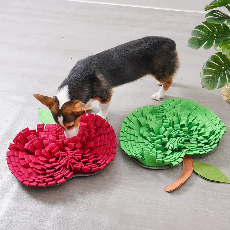 Pet Dog Apple Sniffing Mat Sniffing Tibetan Food Puzzle Training Toy Decompression Interactive Play Four Seasons Mat eprolo