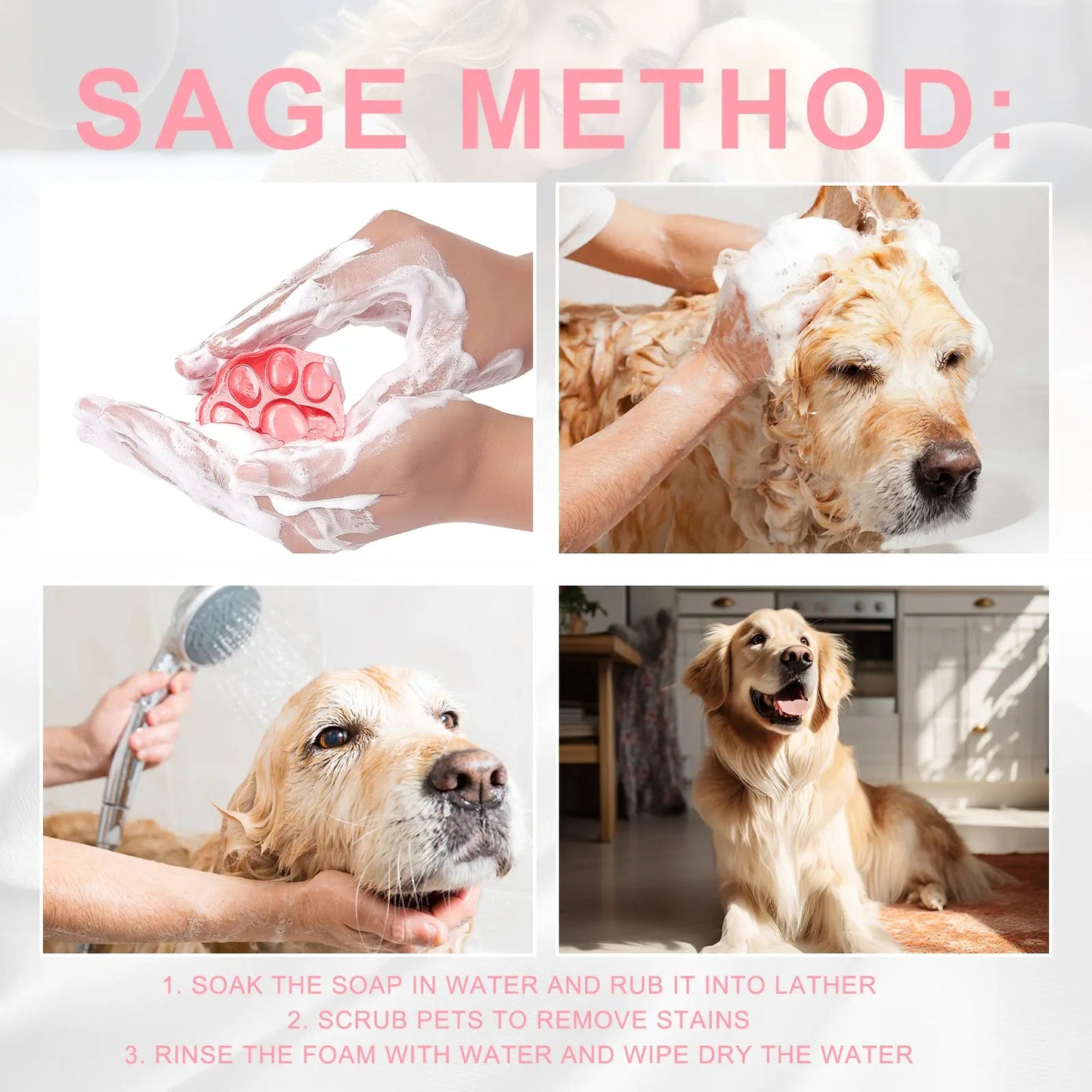 Pet Soap, Relieve Itchy Skin For Cats And Dogs, Smooth Hair Care, Anti-Mite Cleaning Soap For Pets eprolo