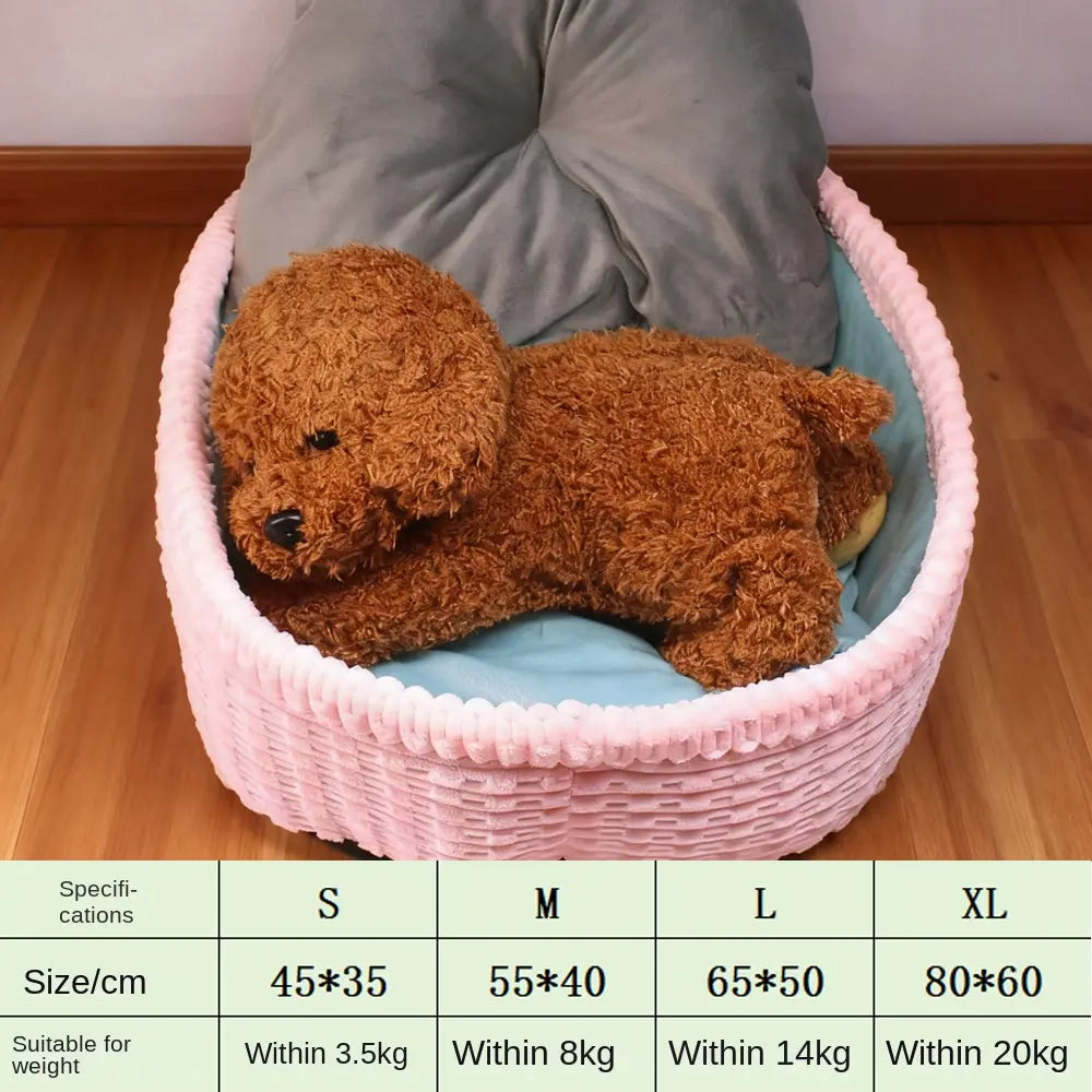 Dog House Winter Warm Dog Bed Half-Enclosed Pet Dog House Cat Bed Pet Mat Pet Cage Pet Enclosure eprolo