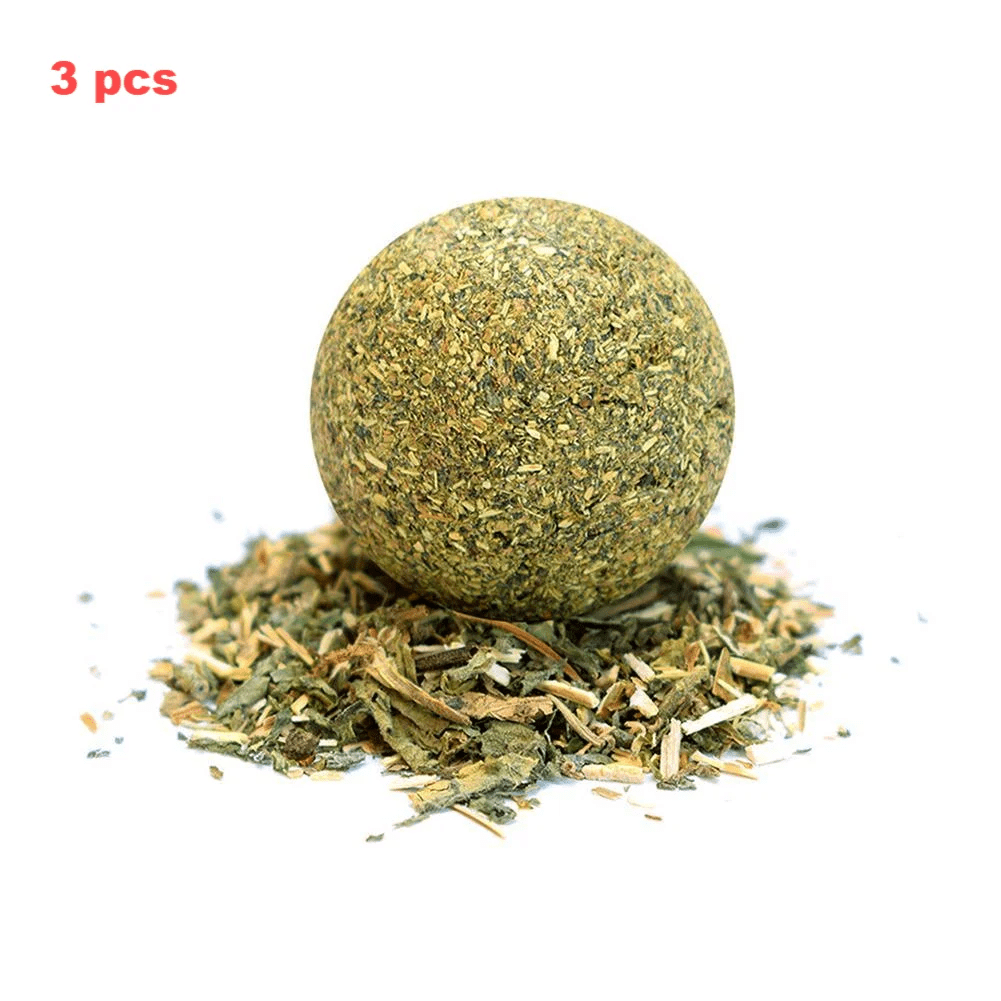 1~5PCS Natural Catnip Cat Wall Stick-on Ball Toys Treats Healthy Natural Removes Hair Balls To Promote Digestion Cat Grass Snack - Needora