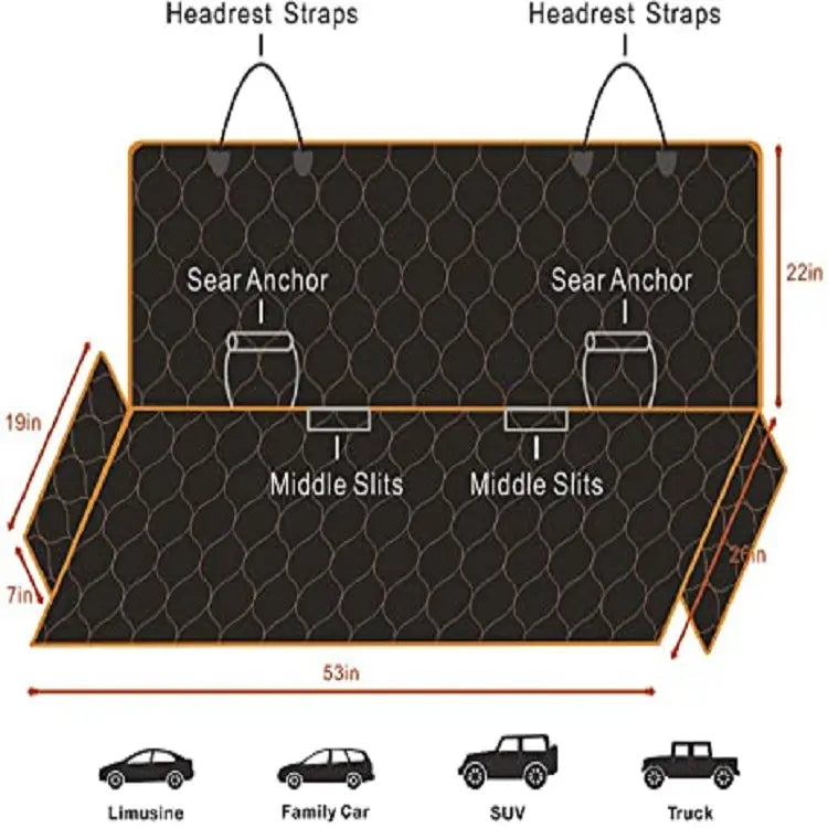 New Pet Car Seat Cushion Pet Supplies Rear Seat Cushion Car Dog Pad Thickened Breathable eprolo
