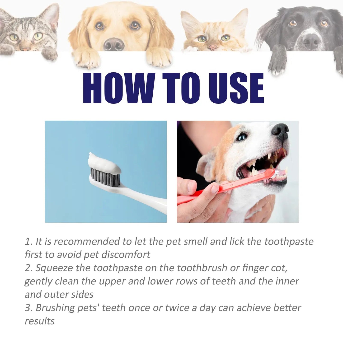 Pet V34 Toothpaste, Pet Clean Bad Breath Tartar Care Gum Care Toothpaste eprolo