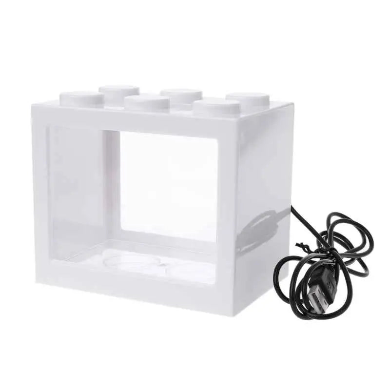 Mini USB Desktop Aquarium – Colorful LED Light Tank for Home & Office