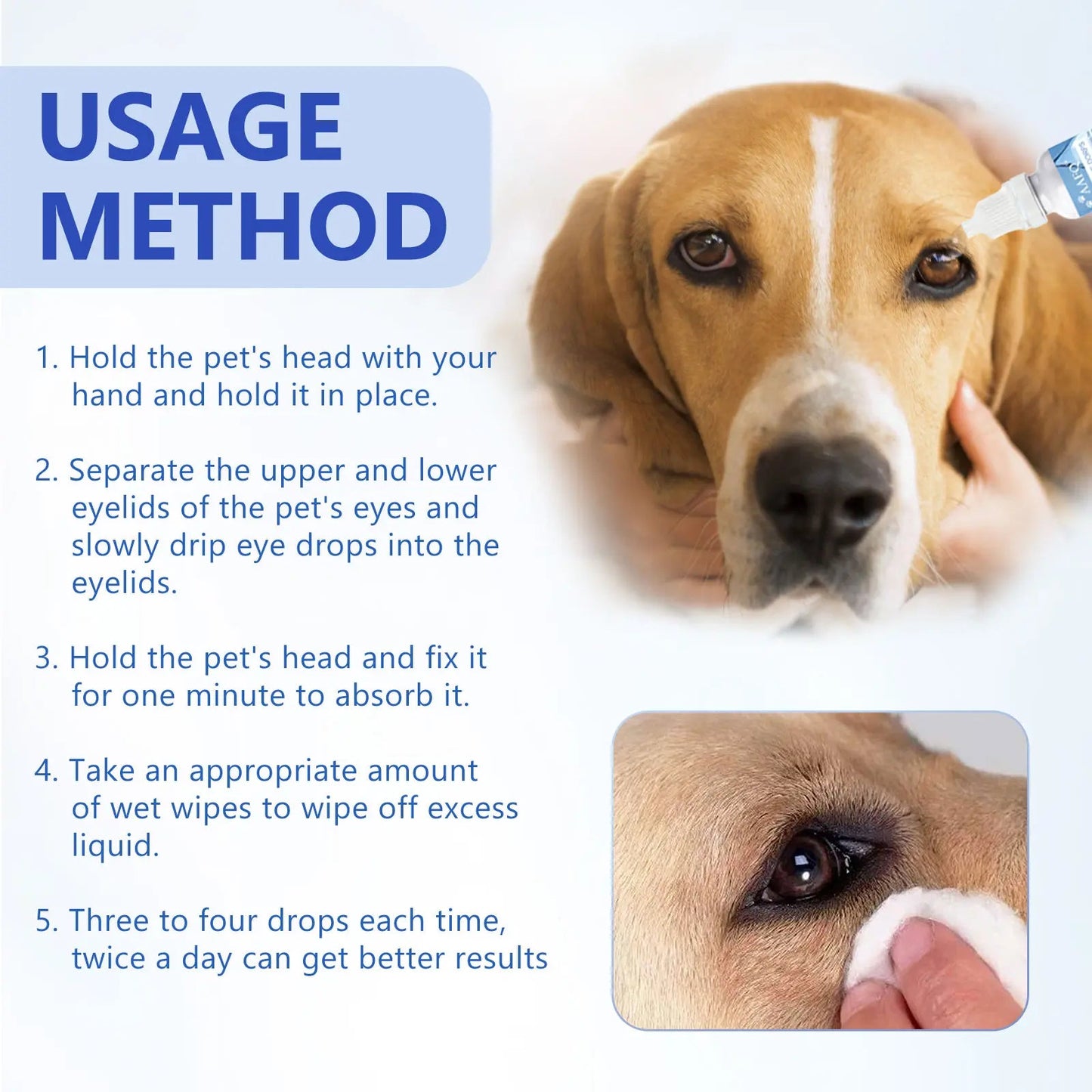 Pet Eye Drops, Cats And Dogs Eye Cleaning Care Pet Eye Wash Tear Stain Remover eprolo