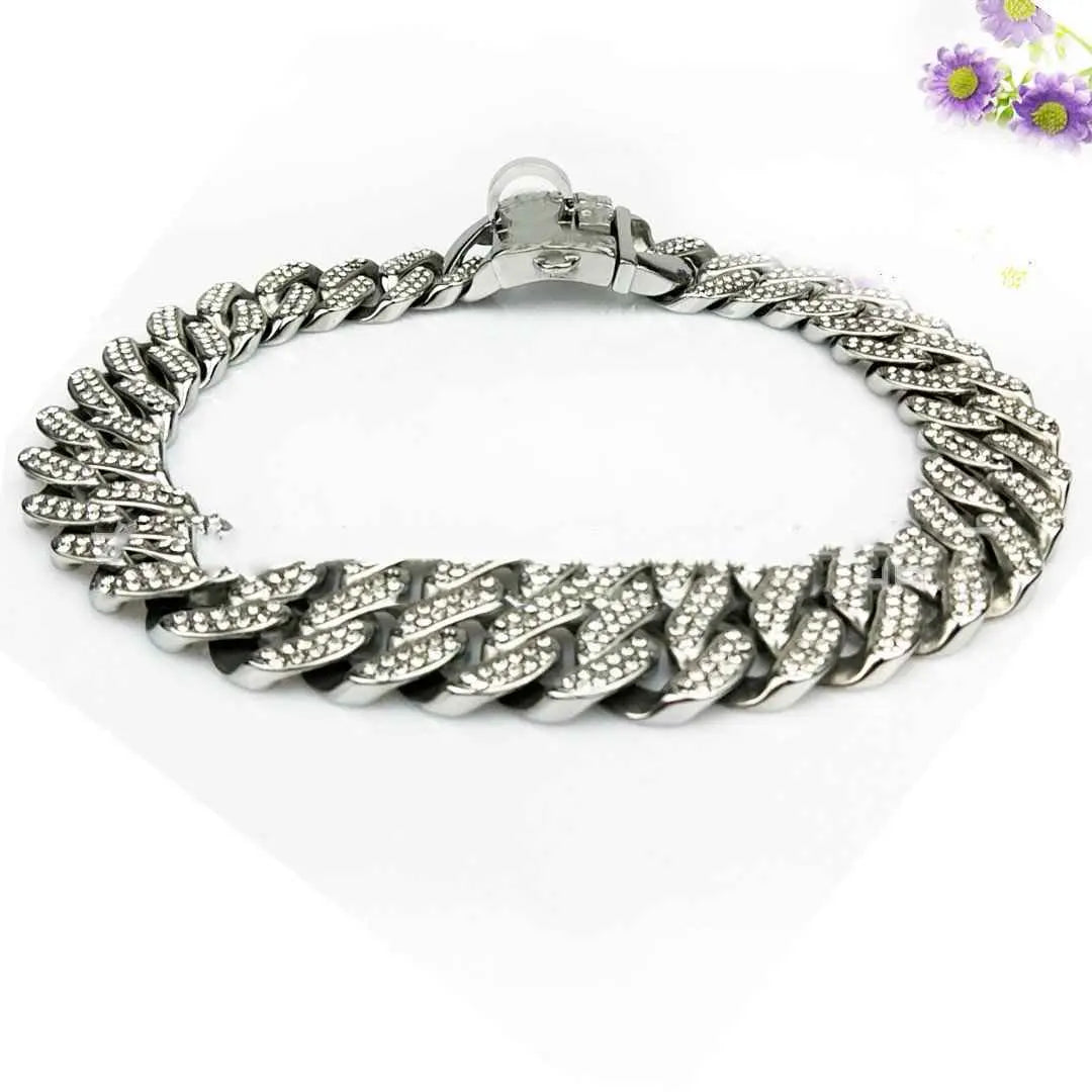 Diamond Dog Chain Neck Ring with Mirror Light Design