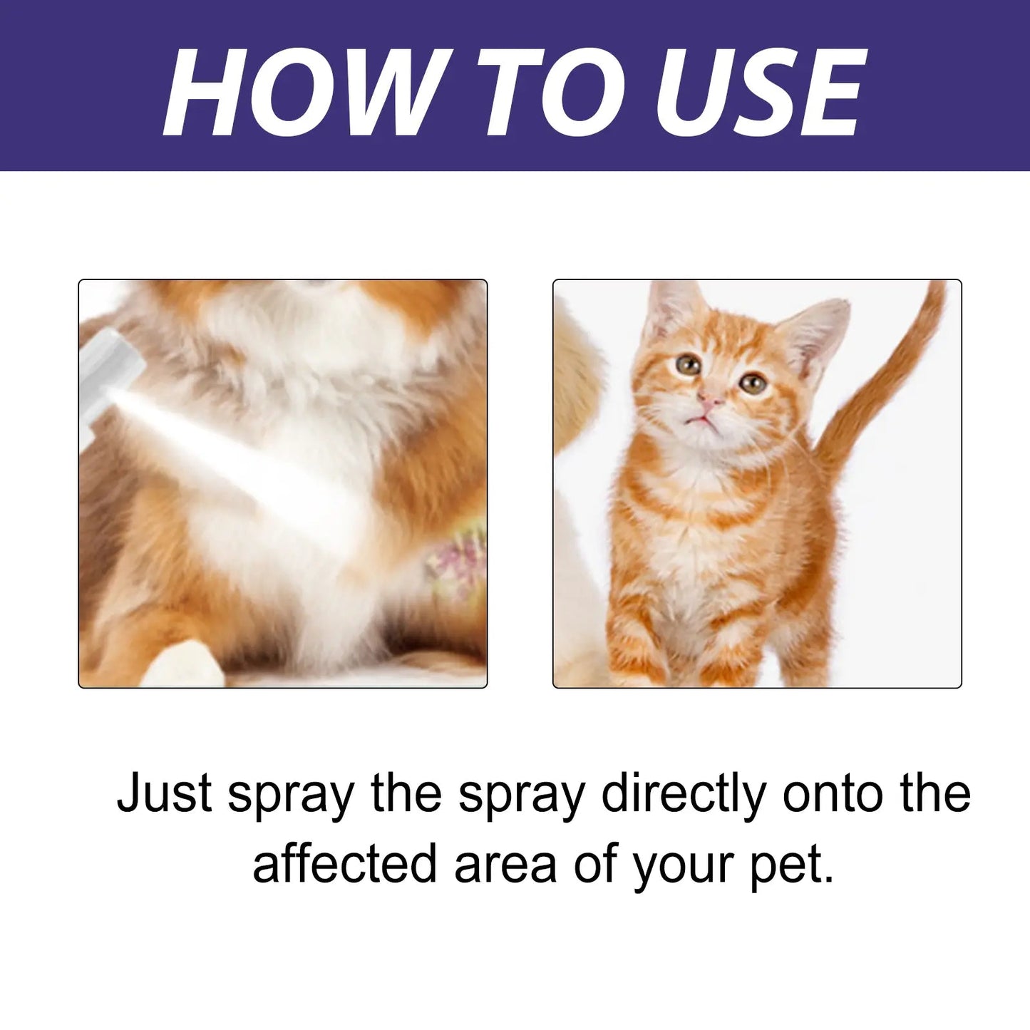 Pet Care Spray, Pet Cat And Dog Skin Wound Care Skin Moss Itchy Repair Spray eprolo