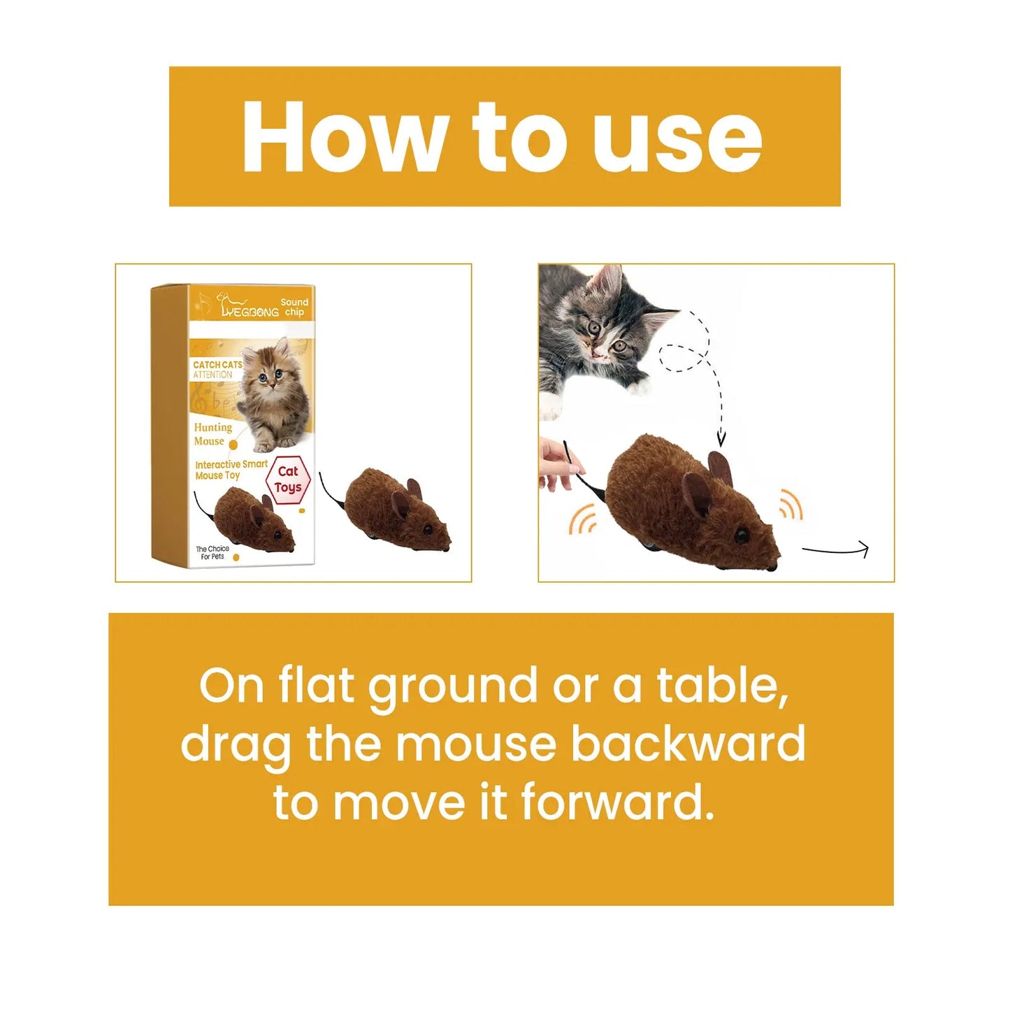 Interactive Smart Mouse Toy, Cats And Dogs Like A Mouse Sound Relief Plush Toy eprolo