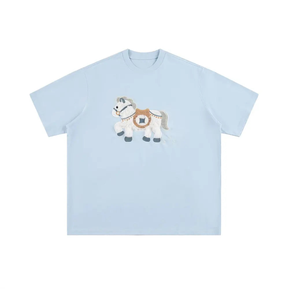 Animal plush embroidered short sleeved t-shirt eprolo