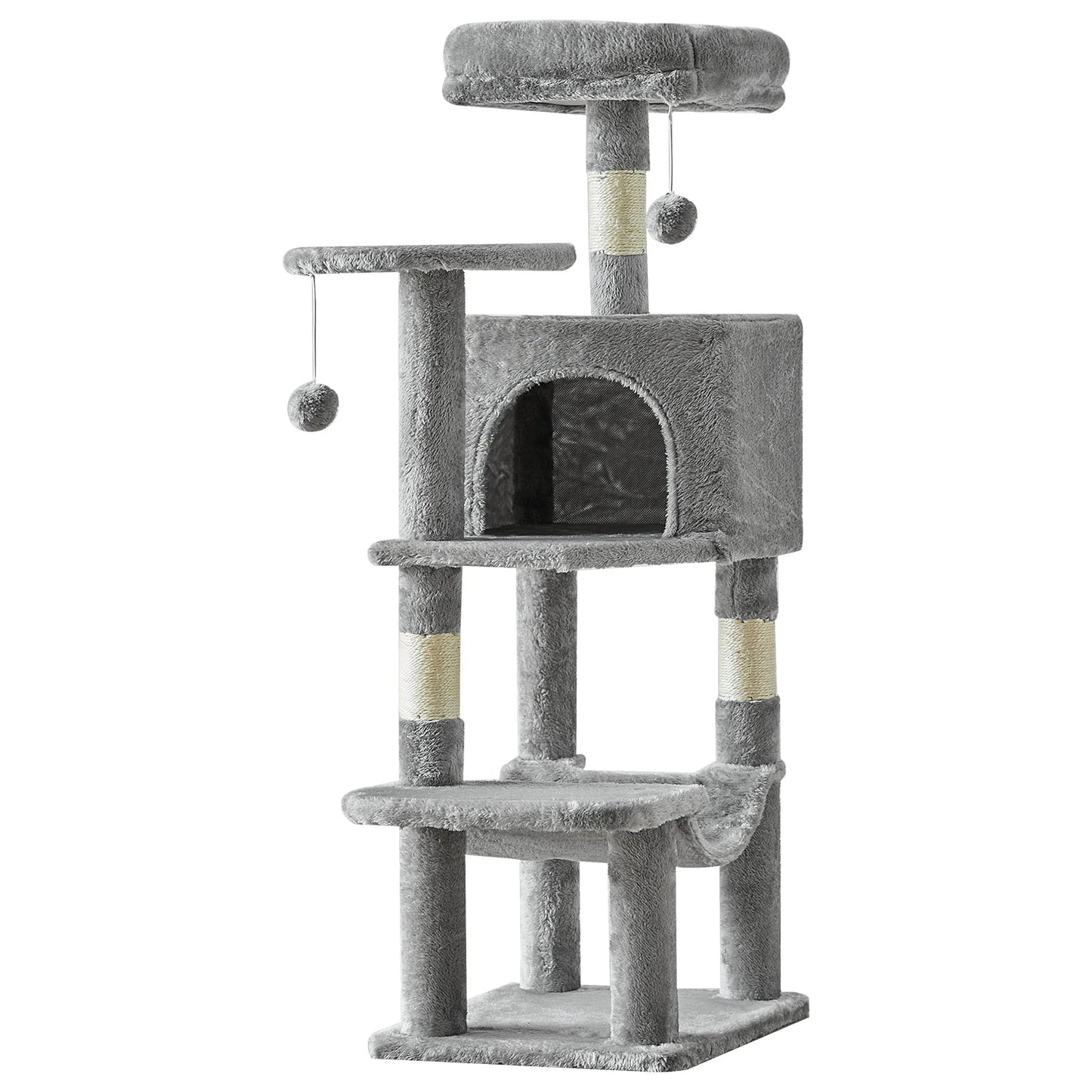 44 Inch Tall Cat Tree Tower for Multiple Cats with Sisal Scratching Posts Condo Perch Platform Indoor Cat Furniture Pet - Needora