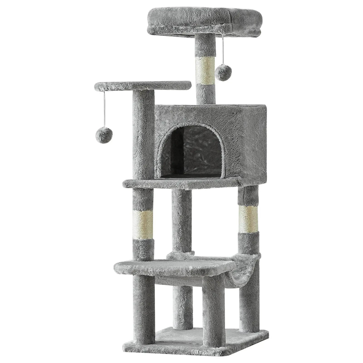 44 Inch Tall Cat Tree Tower for Multiple Cats with Sisal Scratching Posts Condo Perch Platform Indoor Cat Furniture Pet - Needora