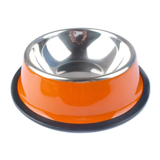 Stainless Steel Color Spray Paint Pet Dog Bowls Puppy Cats Food Drink Water Feeder Pets Supplies Non slip Feeding Dishes eprolo