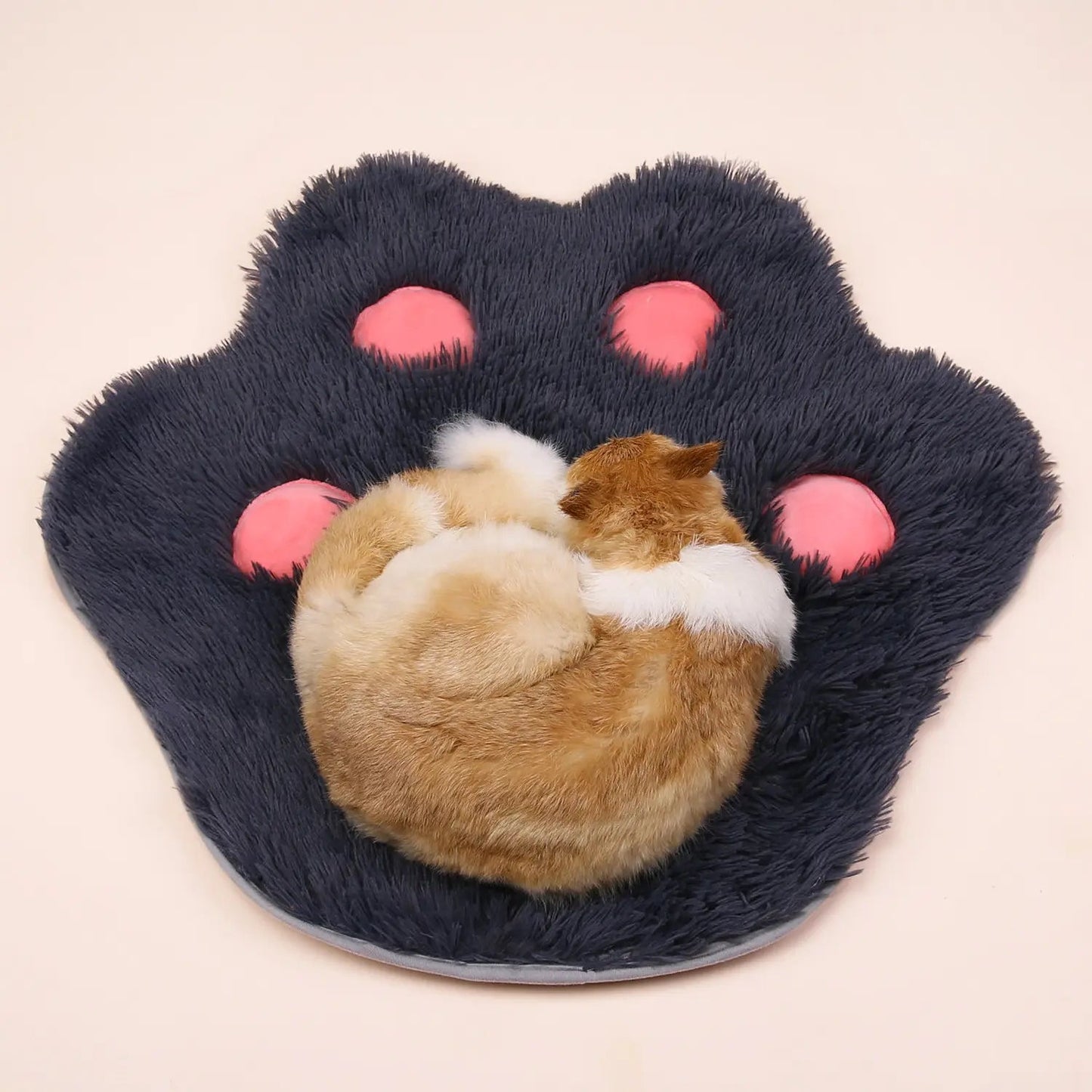 Pet Plush Cat Paw Print Cute Mat Plush Pet Mat Kitten Pet Mat Non-Slip eprolo