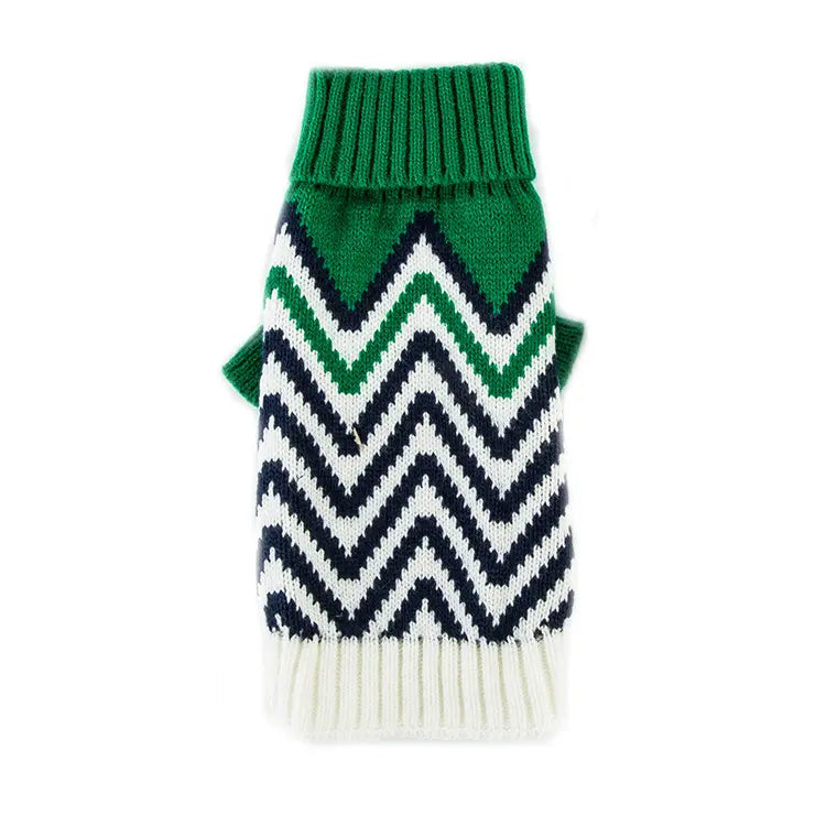 Dog Sweater Pet Knit Sweater Contrast Color Wave Pet Sweater Pet Clothes eprolo