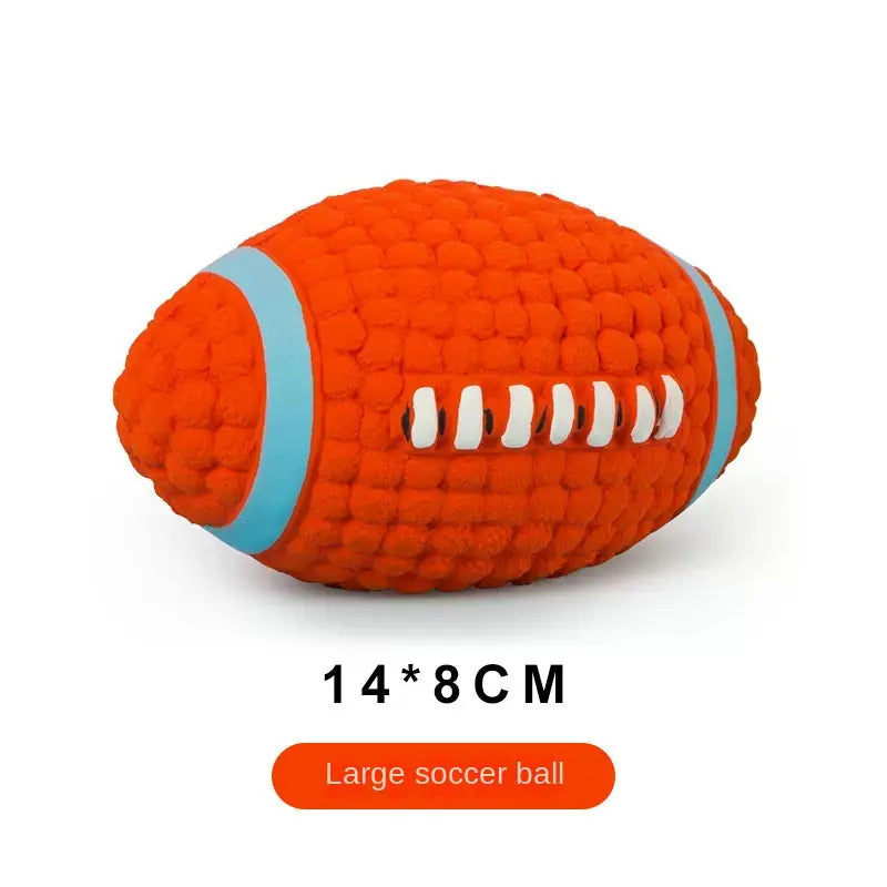 Chew Teeth Cleaning Sound Football Rugby Ball Thickened Durable Toy for Large Dogs Pet Latex Ball eprolo