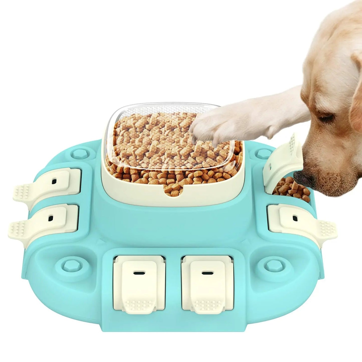 Dog Puzzle Toy 2 Levels Puzzle Feeder Dog Toy Slow Feeder Dog Bowls with 8 Holes for IQ Trainning Interactive Dog Toys Dog Enrichment Feeder for Smll Medium Large Breeds Dishwasher Safe Needora