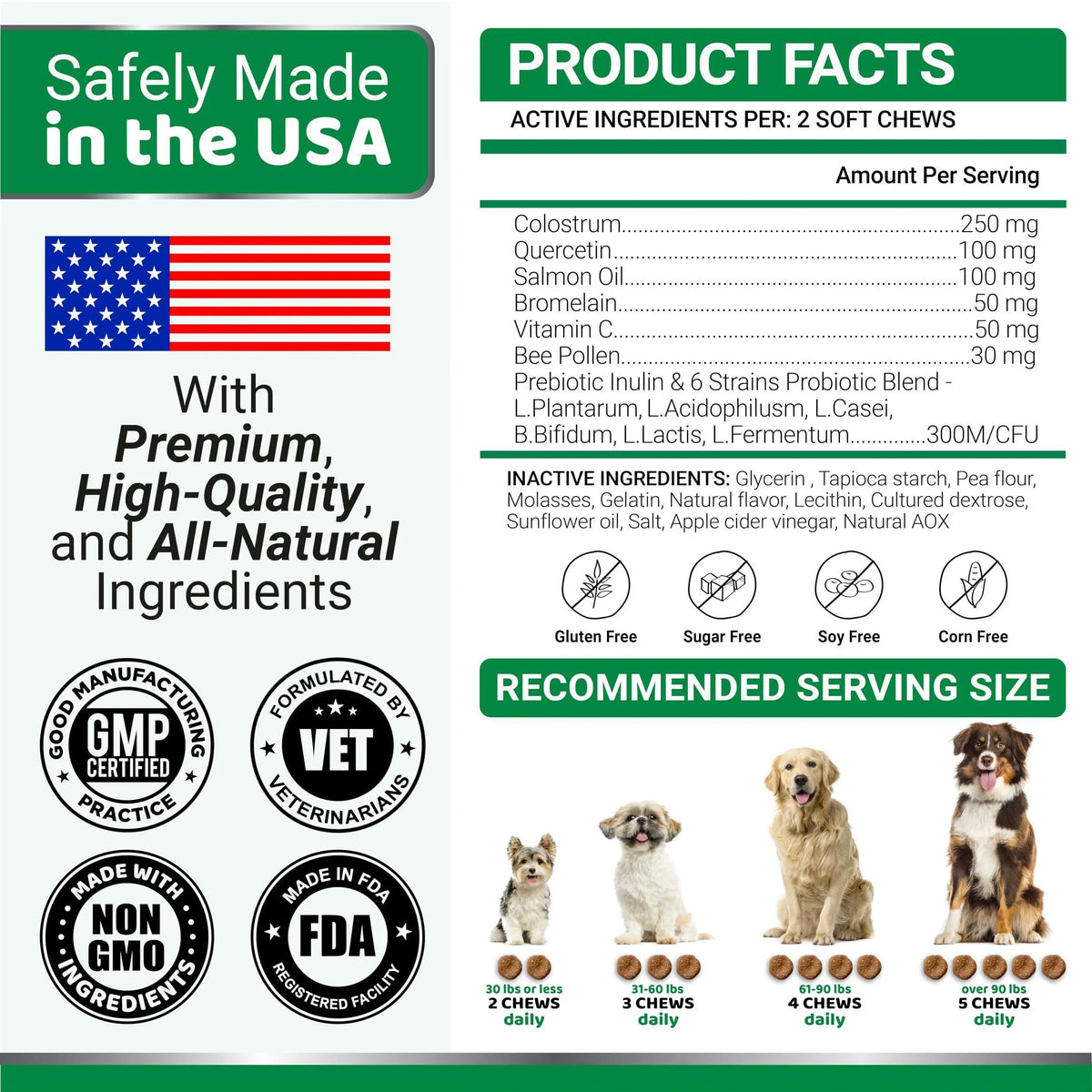 YUMA'S Dog Allergy Relief Chews Dog Itching Skin Relief Treatment Pills 170 Treats Anti Itch for Dogs Itchy and Paw Licking Dry Skin & Hot Spots Omega 3 Fish Oil Skin & Coat Supplement