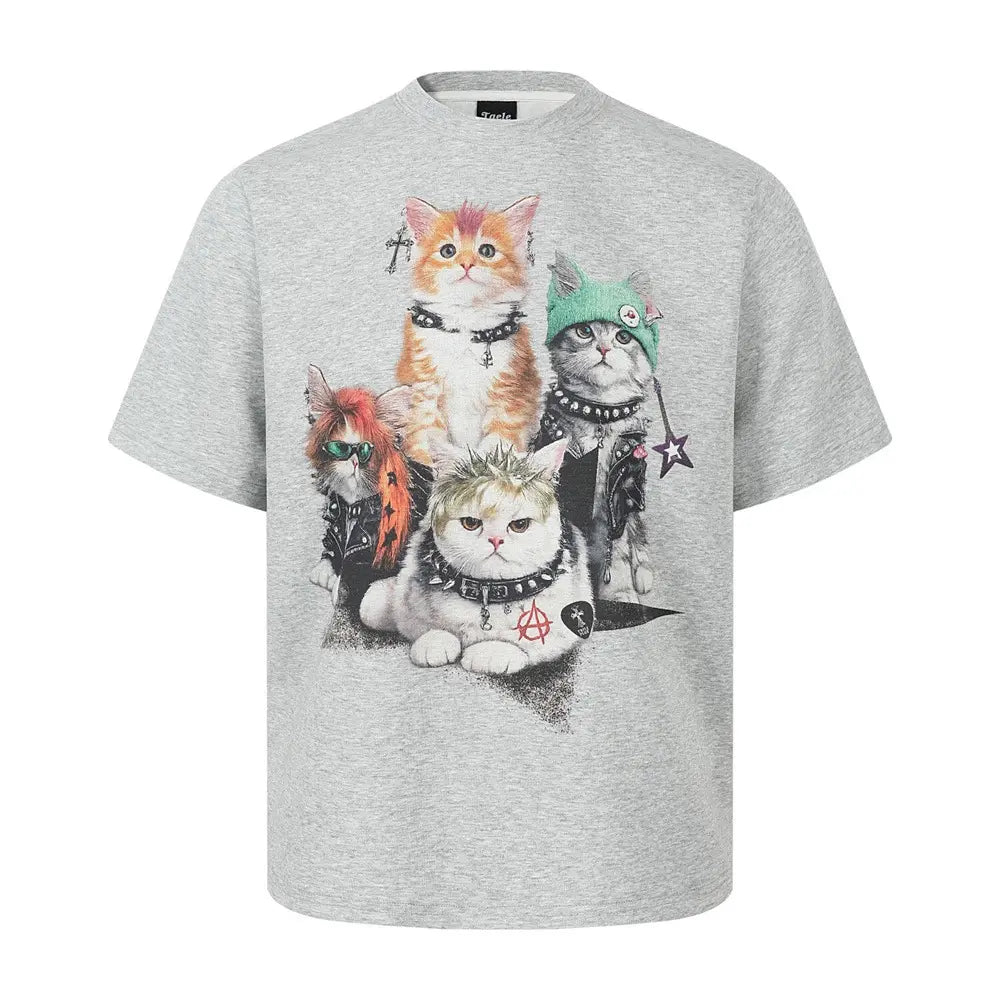 Animal kitten 3D printed short sleeved t-shirt eprolo