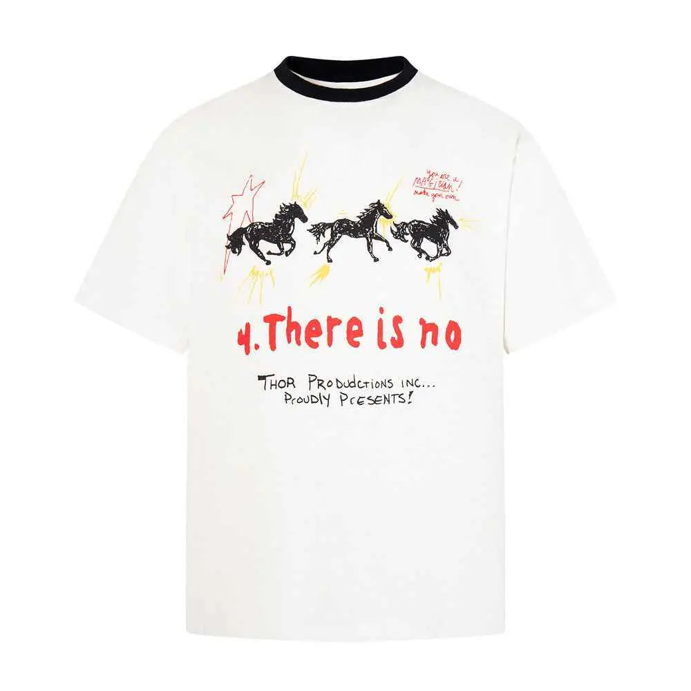 Graffiti horse animal print short sleeved shirt