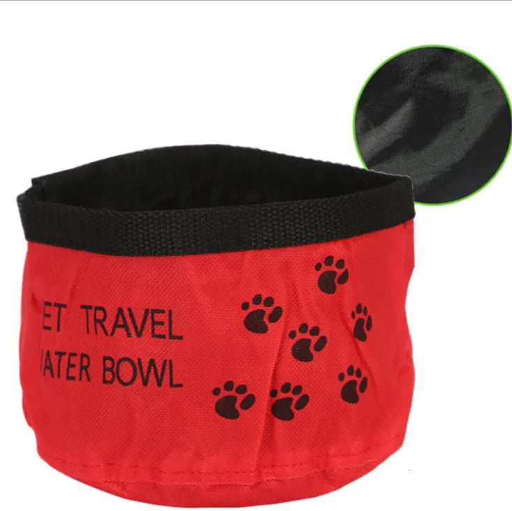 Portable Pet Dogs Cat Canvas Folding Travel Bowl Feeding Bowl Feeder Bottle Cat Dog Water Bowls Goods for Dogs eprolo
