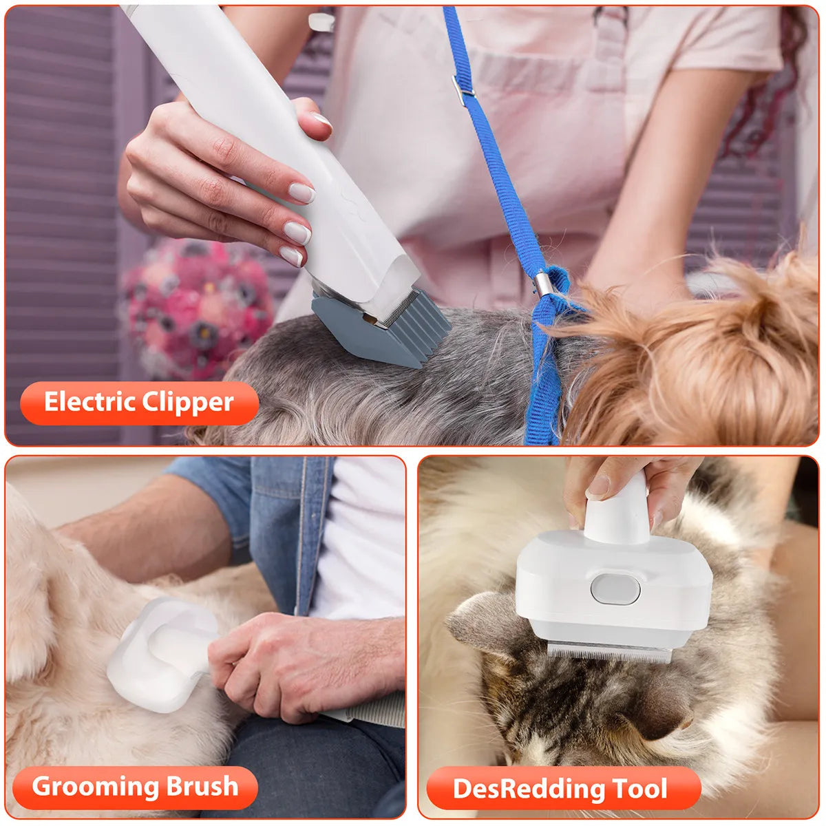 Pet Suction And Scissors All-in-one Machine Dust Collection Suit Multi-function Hair Care Device Needora