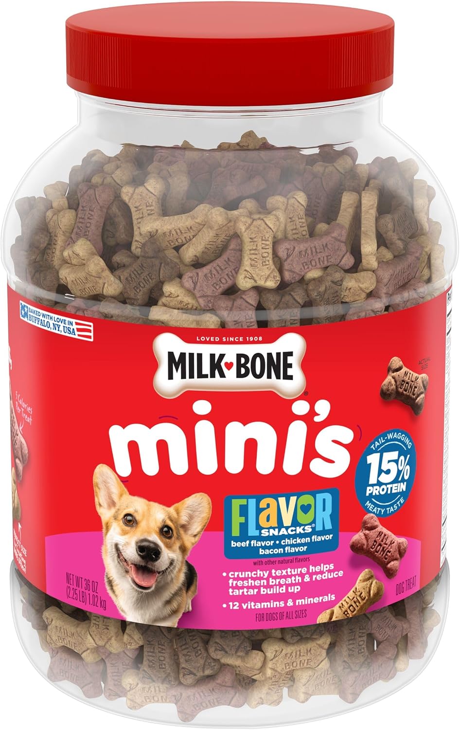Milk-Bone Flavor Snacks Mini Dog Biscuits, 36 oz