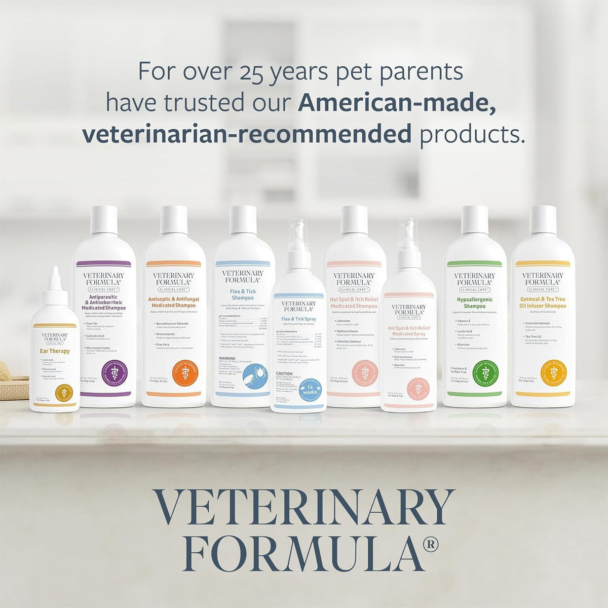 Veterinary Formula Flea & Tick Shampoo for Dogs and Cats, 16 oz
