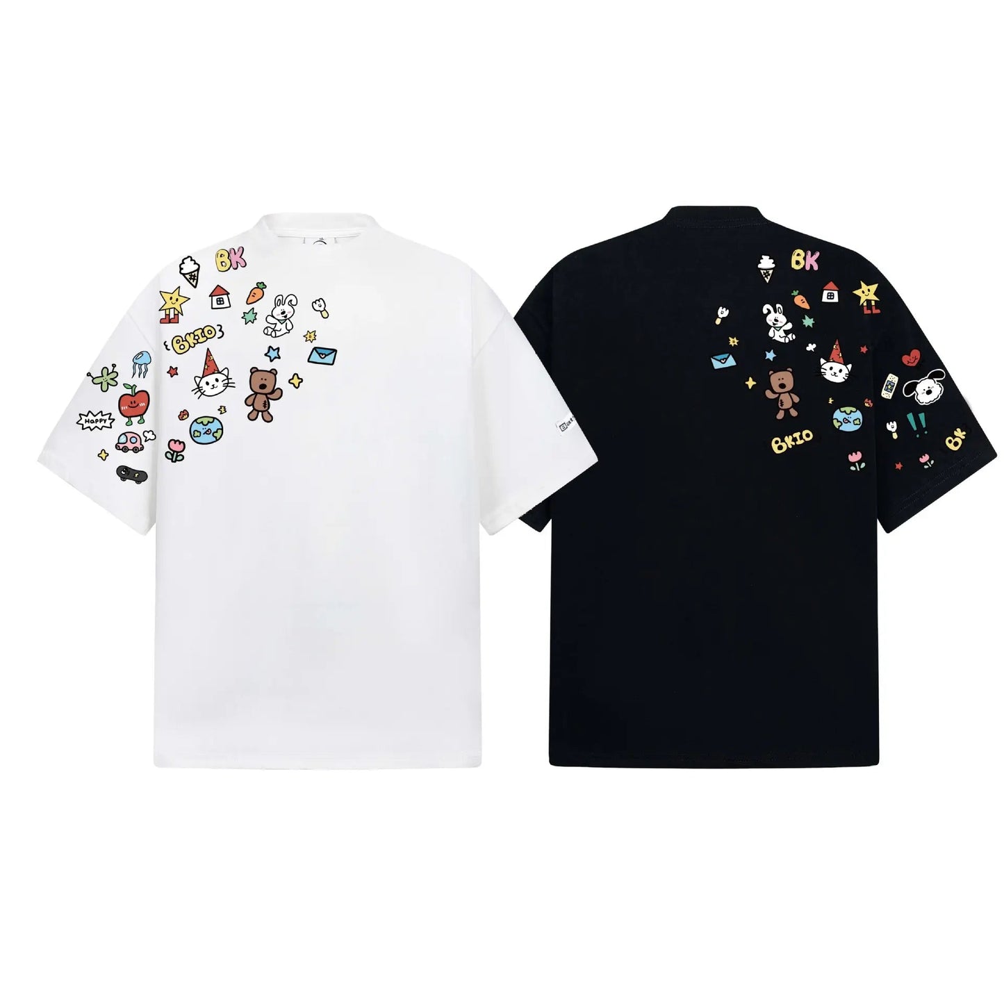 Street Style Fun Animal Letter Print Short Sleeve T-Shirt Unisex Loose Casual Half Sleeve Wholesale eprolo