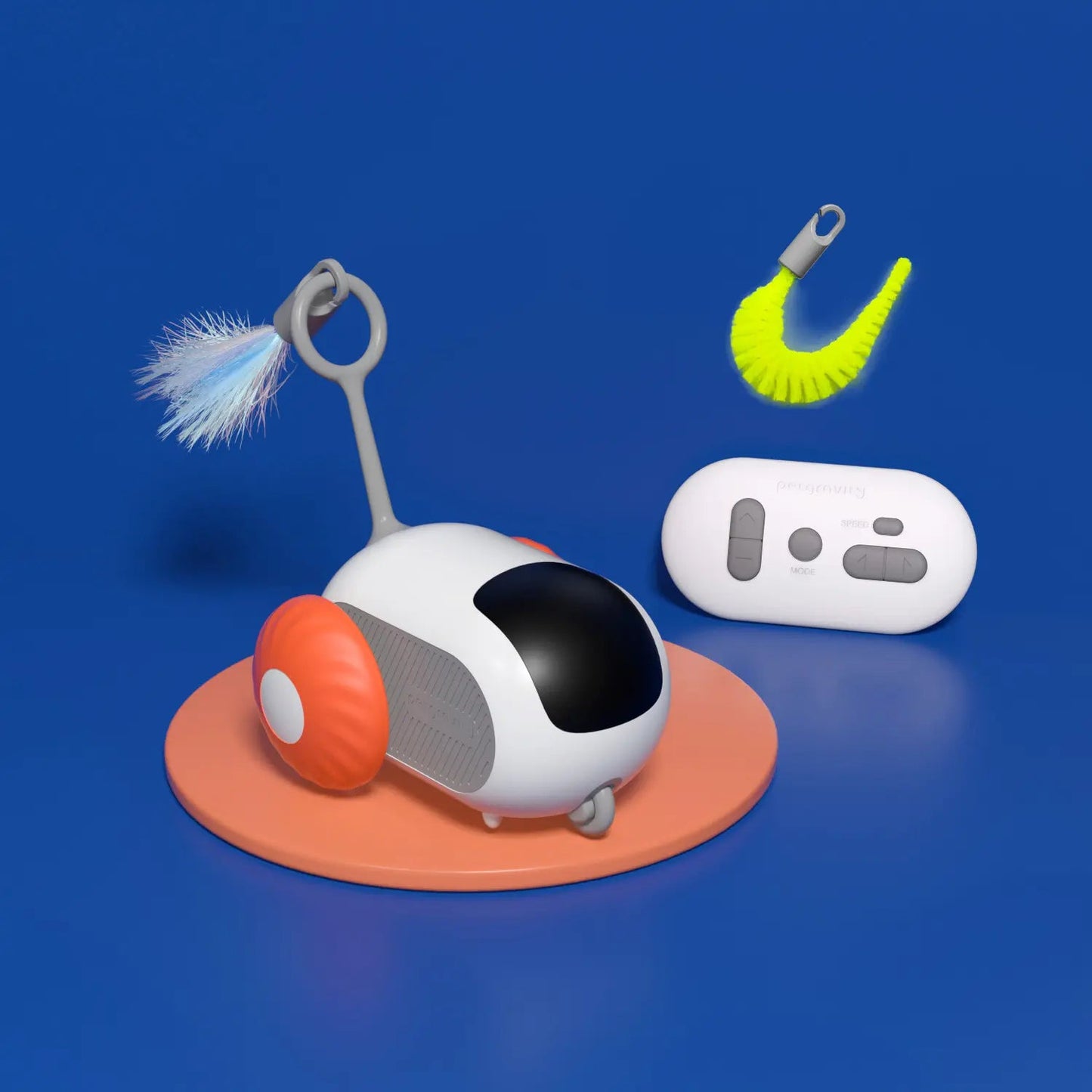 Pet Attraction Running Car Smart Toy Teaser Wand Feather Toy Autonomous Driving Mode eprolo