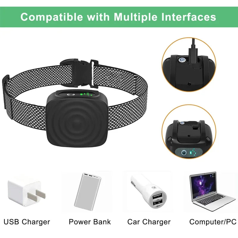 Pet Dog Anti Bark Device USB Ultrasonic Intelligent Electric Training Stop Barking Vibration Water Proof Collar Pet Products eprolo