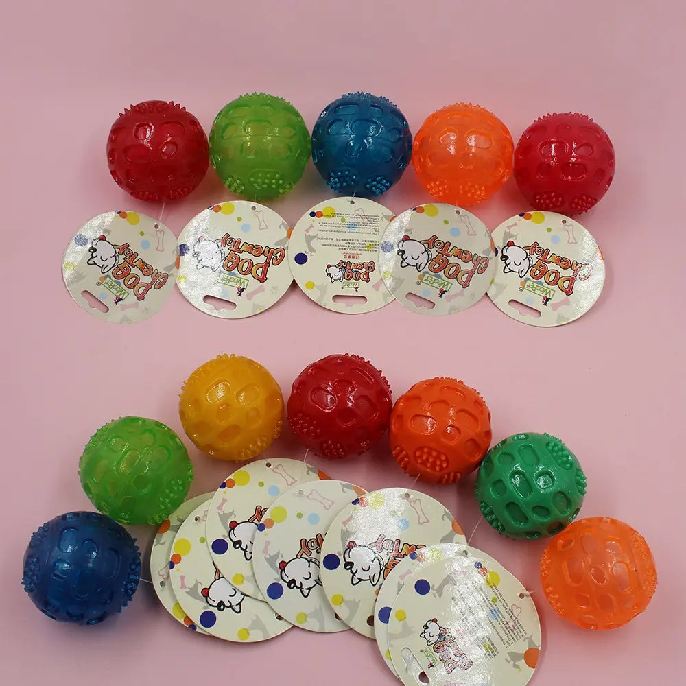 Bite resistant TPR pet toy interactive dog grinding pet ball sound cleaning dog toy eprolo