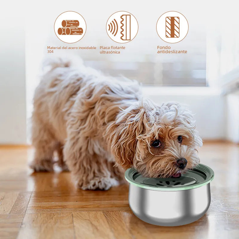 Stainless Steel Large Pet Water Bowl with Splash Guard Needora