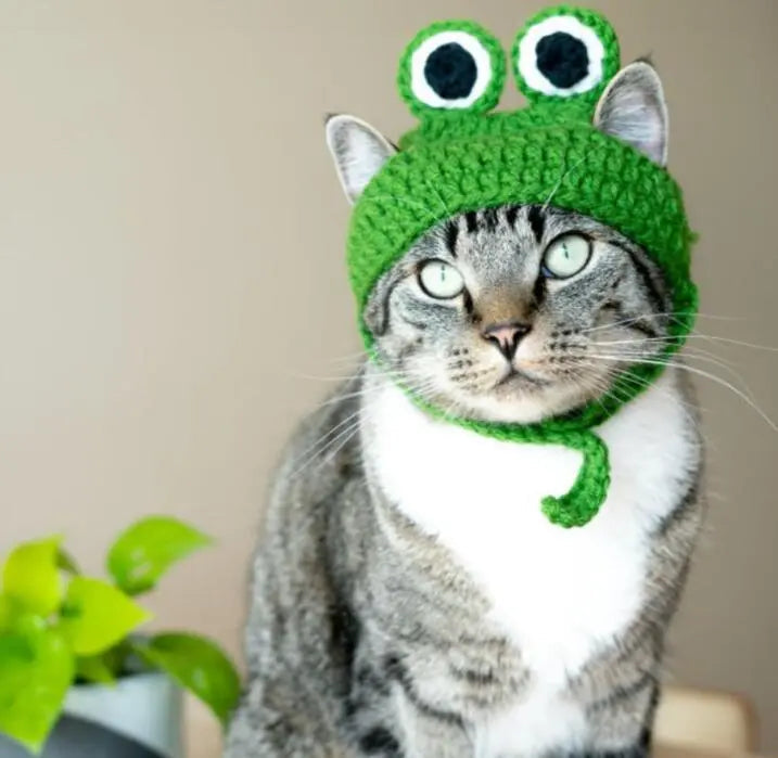 Dogs Cat Frog Styling Decorative Cap Casual Cotton Cap Pet Products Handmade Costume Festive Party Head Ornament eprolo
