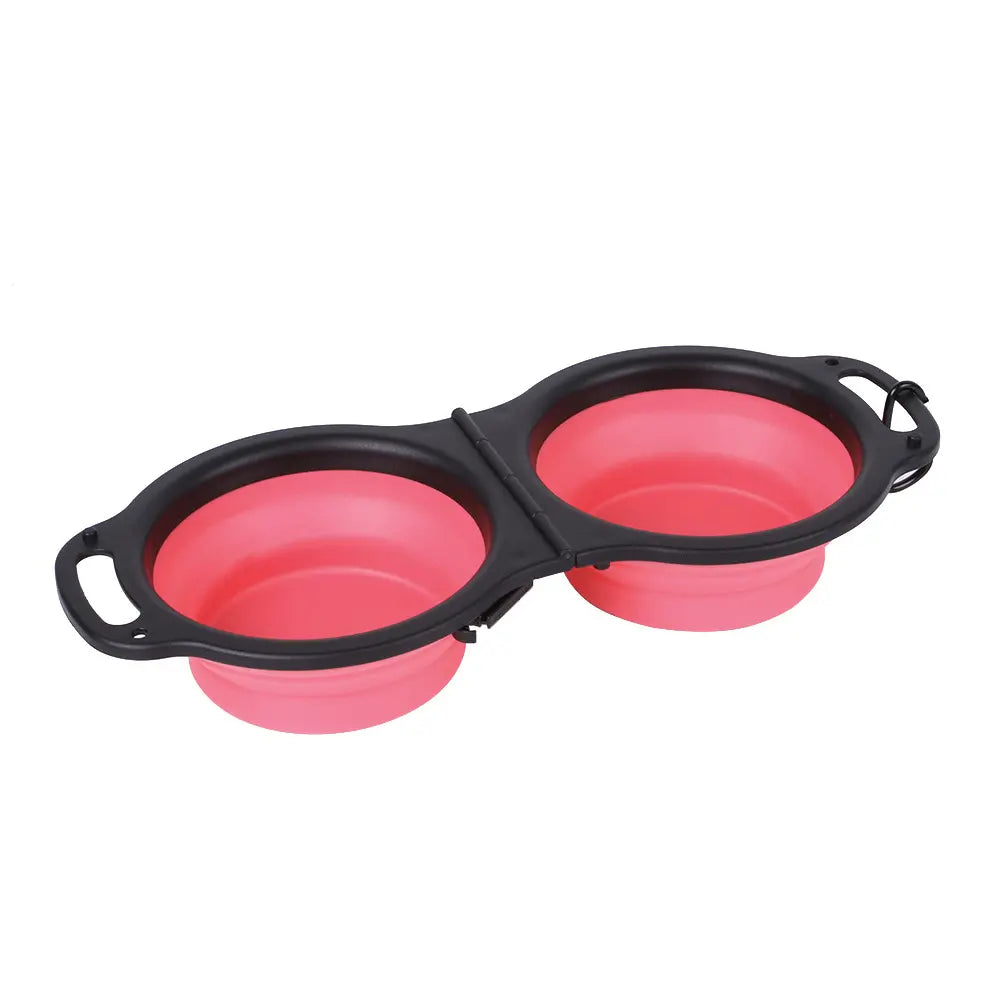 Pet Folding Silicone Double Bowl Pet Supplies Portable Dog Bowl eprolo