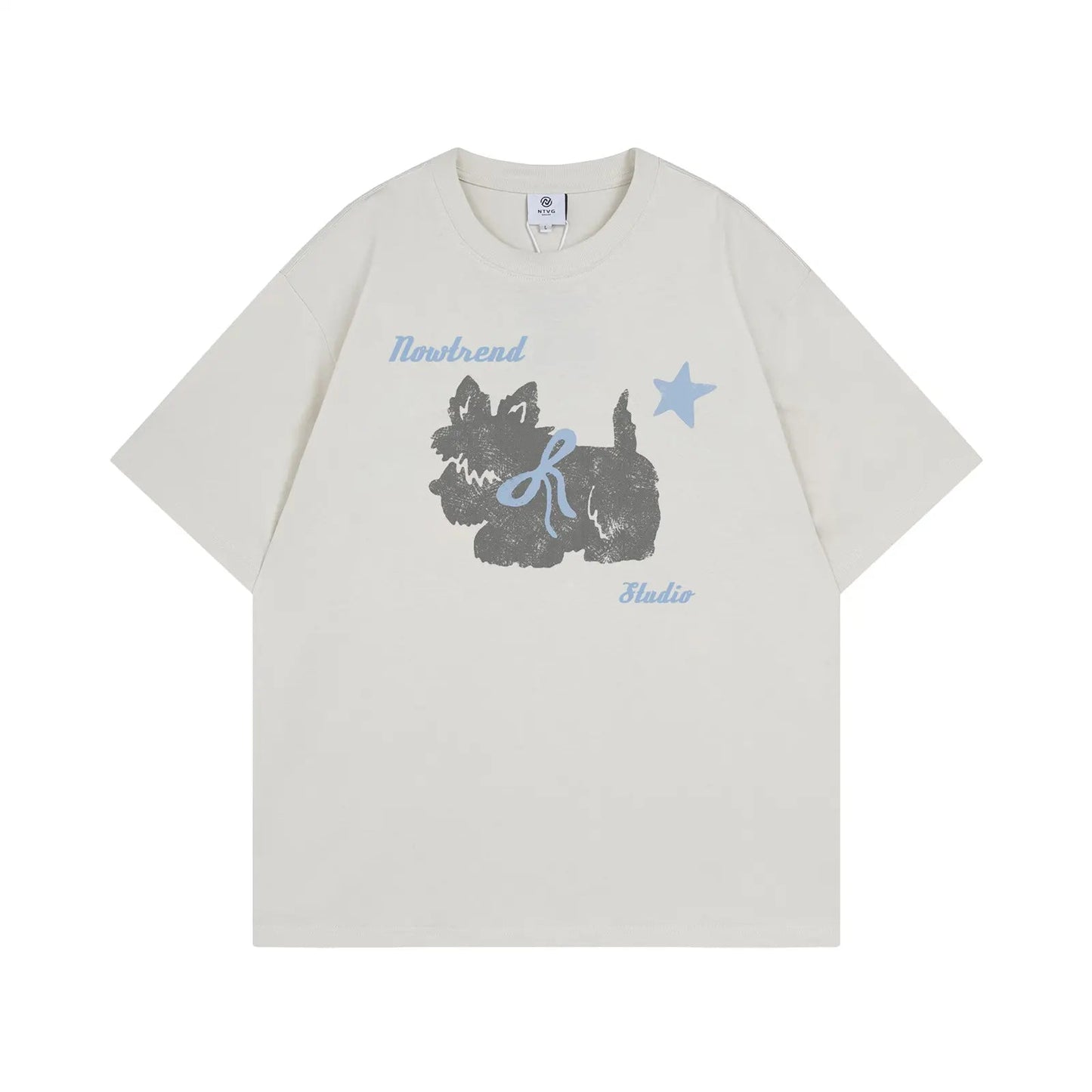 Fun Animal Letter Print Short Sleeve T-Shirt Men's Summer Loose Casual Versatile Couple Top eprolo