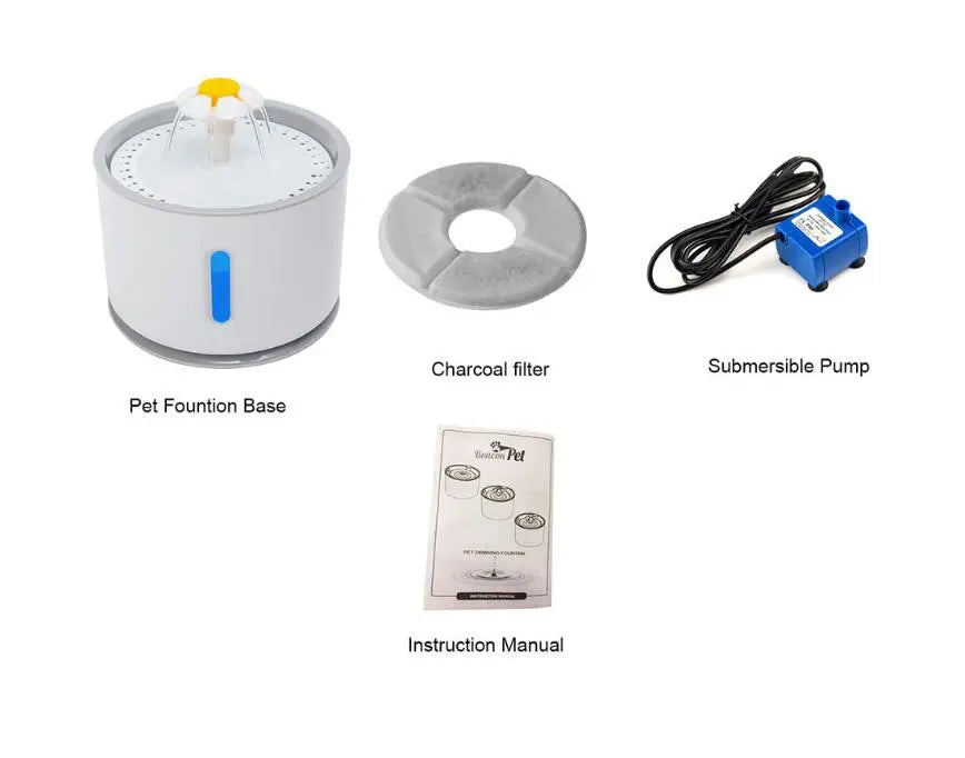 2.4L Automatic Pet Cat Water Fountain with LED Electric USB Dog Cat Pet Mute Drinker Feeder Bowl Pet Drinking Fountain Dispenser eprolo
