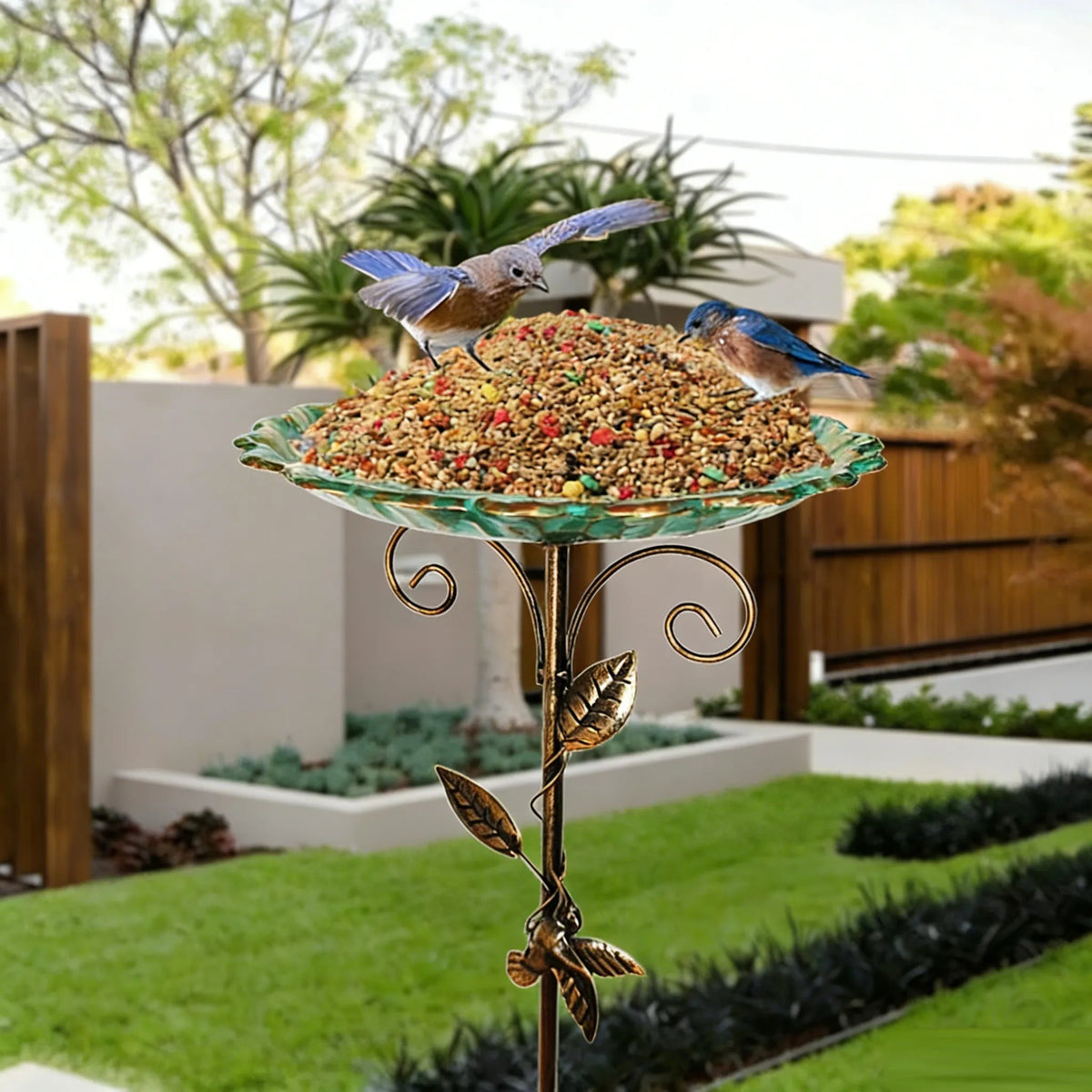 Iron decoration bird feeding water feeding bath basin garden decoration outdoor flower pot eprolo