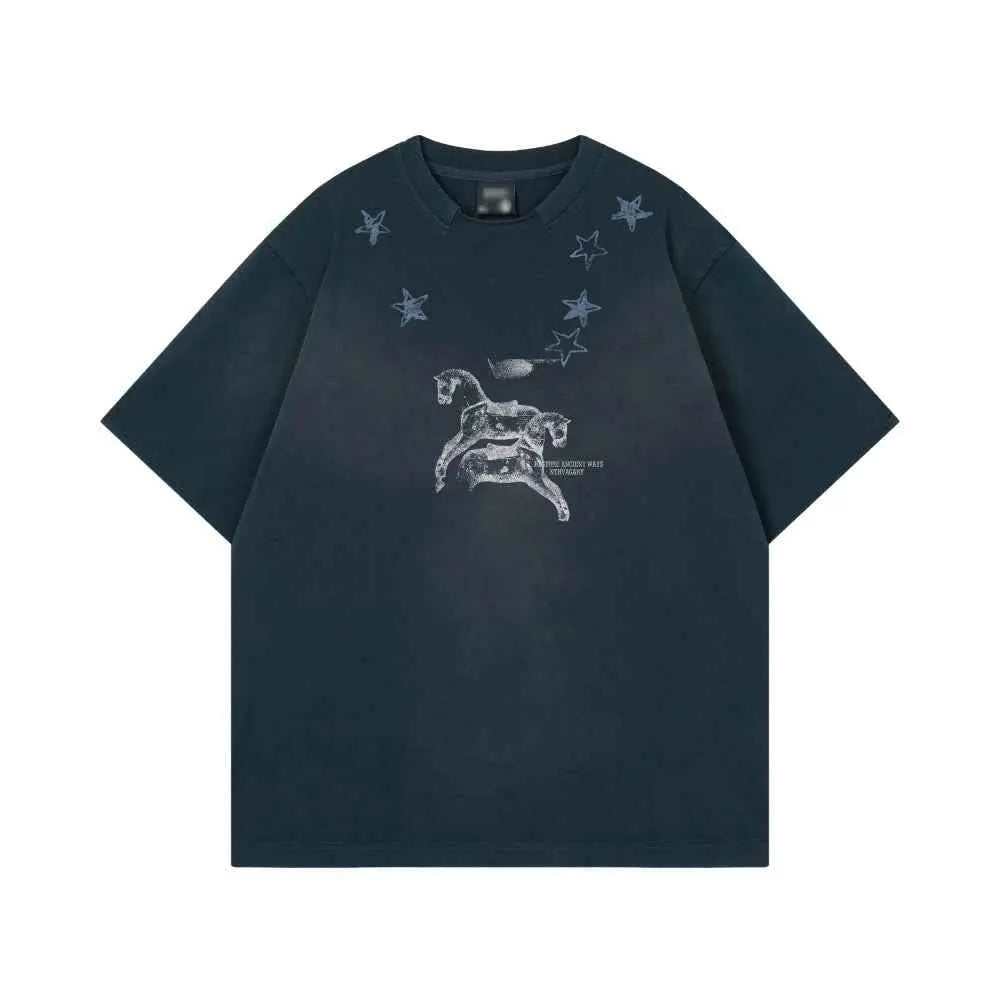 Animal abstract horse print short sleeved t-shirt