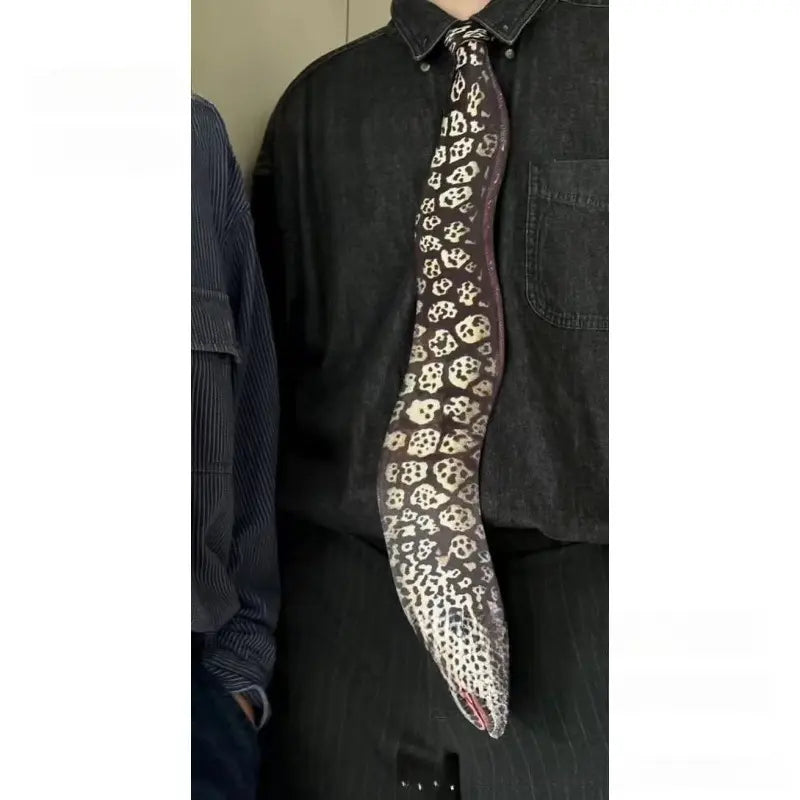 Fashionable Animal Bow Tie Shirt with Matching Men's Tie, Trendy Animal Print Neckwear eprolo