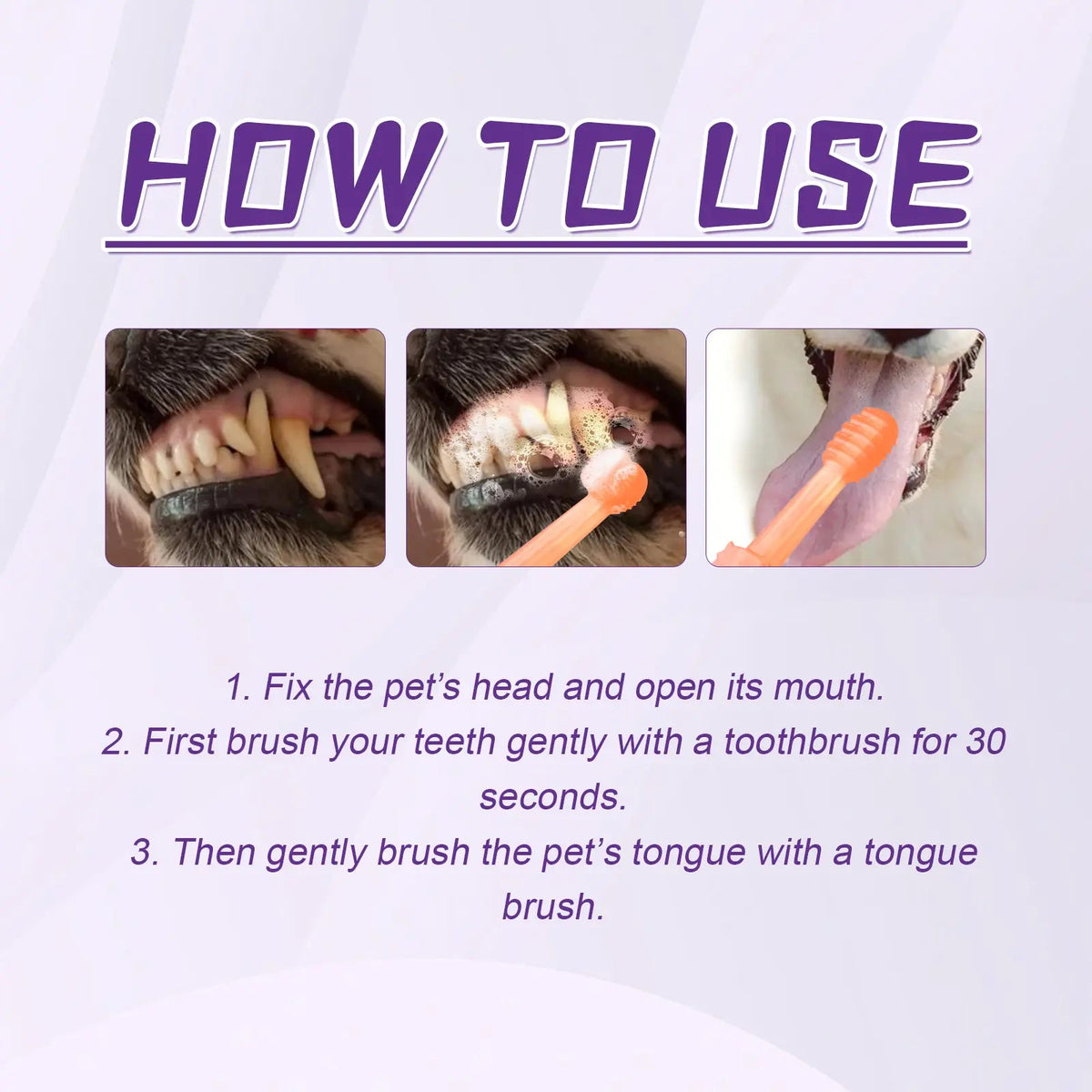 Pet Toothbrush For Dogs, Pet Oral Cleaning Dental Stains Dental Health Care eprolo