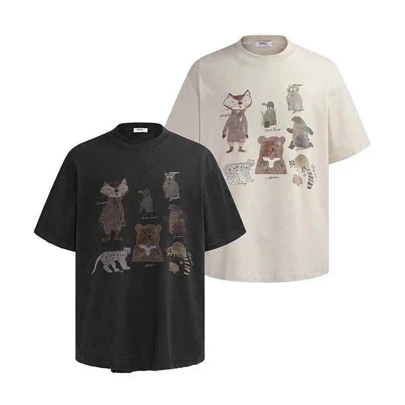 Animal print short sleeved t-shirt