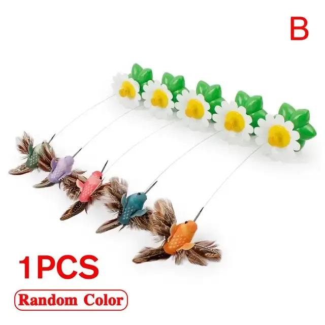 1PCS Electric Butterfly Cat Toy Shake Rotating Flying Automatic Humming Bird Intelligence Training Funny Pet Toys Random Color eprolo
