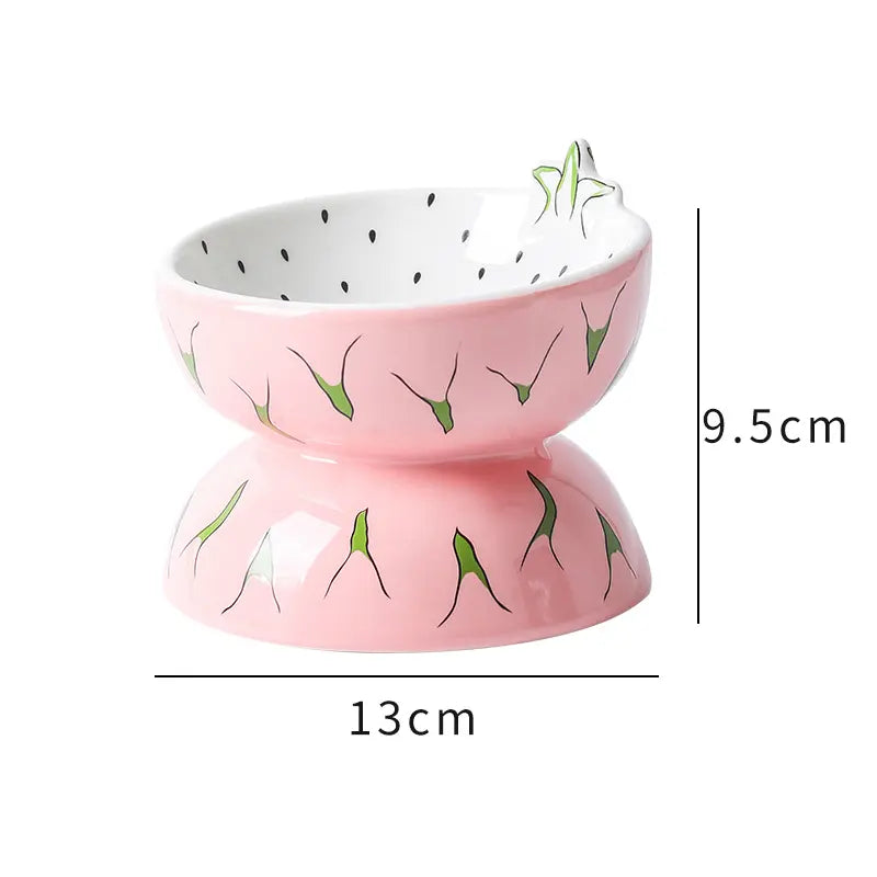 Cat Bowl Ceramic Cat Food Bowl Protects Cervical Vertebra Oblique Mouth Pet Products High Foot Bowl Cat Food Water Bowl eprolo
