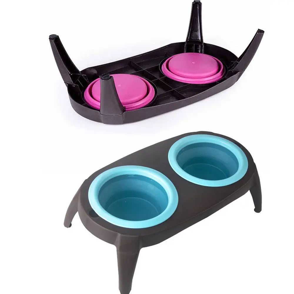 Pet Double Bowl Pet Silicone Bowl Folding Bowl Pet Bowl eprolo