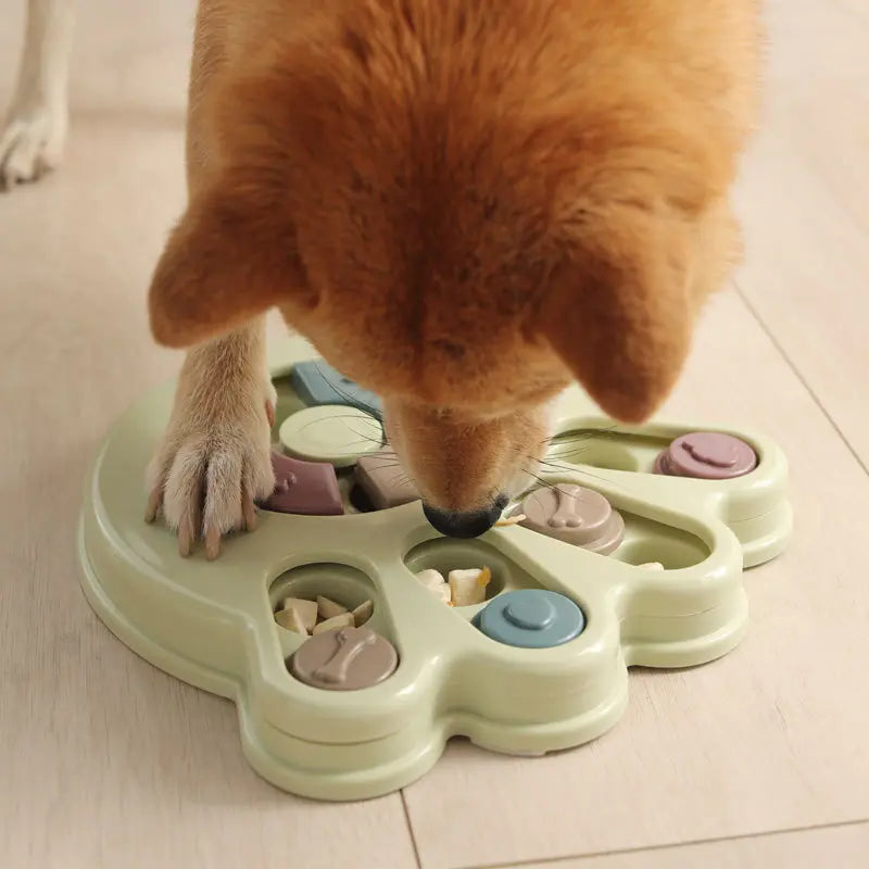 Claw Print Dog Toy Pet Puzzle Slow Food Toy Leakage Plate Training Interactive Slow Food Plate eprolo