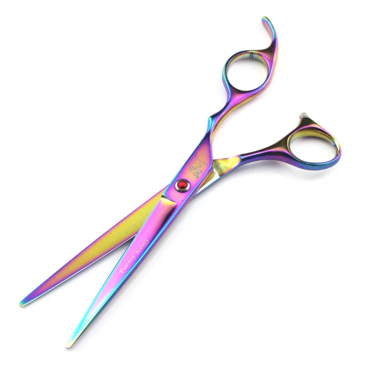 7.0 Inch Rainbow Shaped Scissors Pet Grooming Dense Tooth Scissors Set Pet Cleaning & Grooming Products Grooming Tools PTS-006