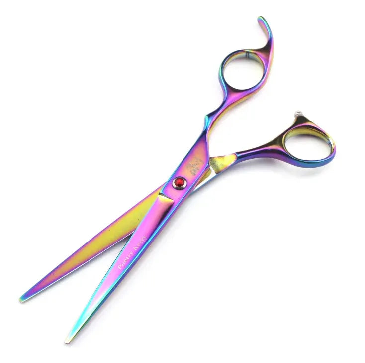 7.0 Inch Rainbow Shaped Scissors Pet Grooming Dense Tooth Scissors