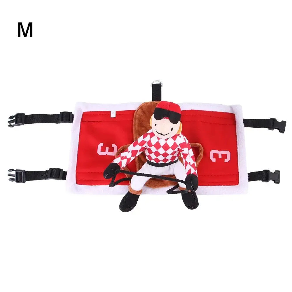 Pet Dog Santa Claus Riding Costume Pet Clothing Flannel Saddle-shaped Pet Cats Dogs Clothes eprolo